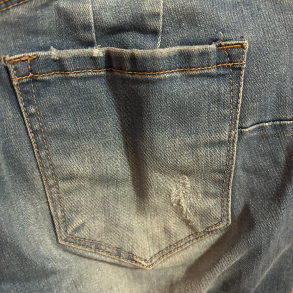 Wax Jean Butt I‎ Love You Juniors 9 Blue Denim Distressed - Picture 14 of 16